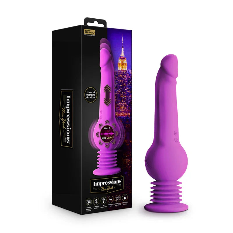 Impressions - New York - Gyro-Quake Dildo - Purple - MyPleasure