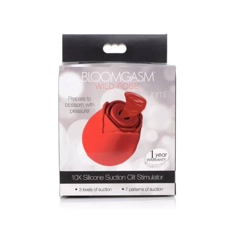 Inmi - Bloomgasm Wild Rose Silicone Suction Stimulator - Red - MyPleasure