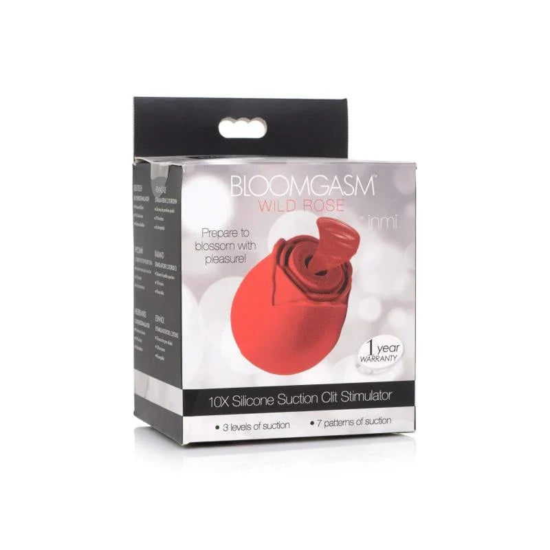 Inmi - Bloomgasm Wild Rose Silicone Suction Stimulator - Red - MyPleasure