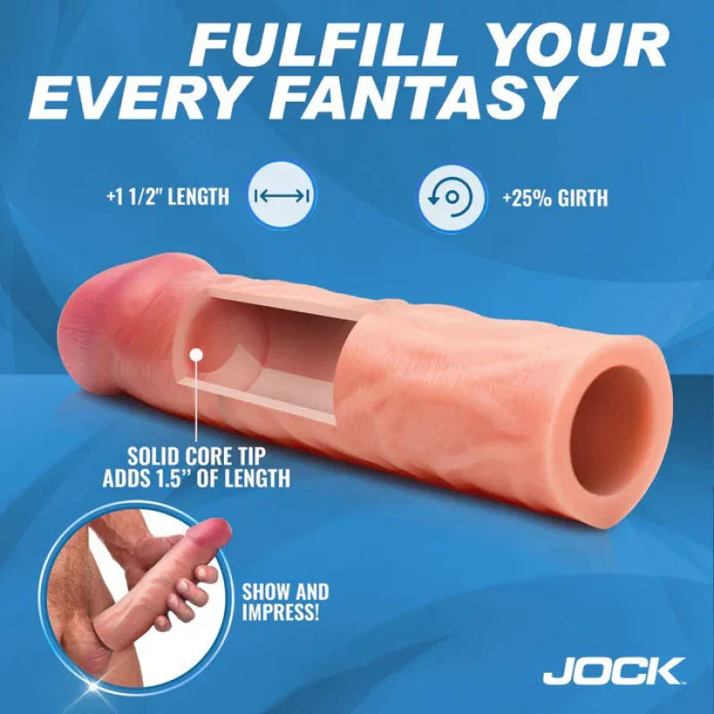 Jock 1.5&quot; Silicone Penis Extension Sleeve - Light - MyPleasure