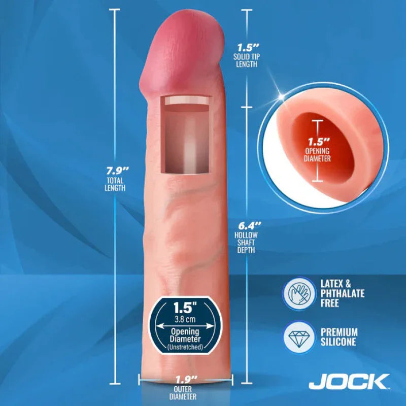 Jock 1.5&quot; Silicone Penis Extension Sleeve - Light - MyPleasure