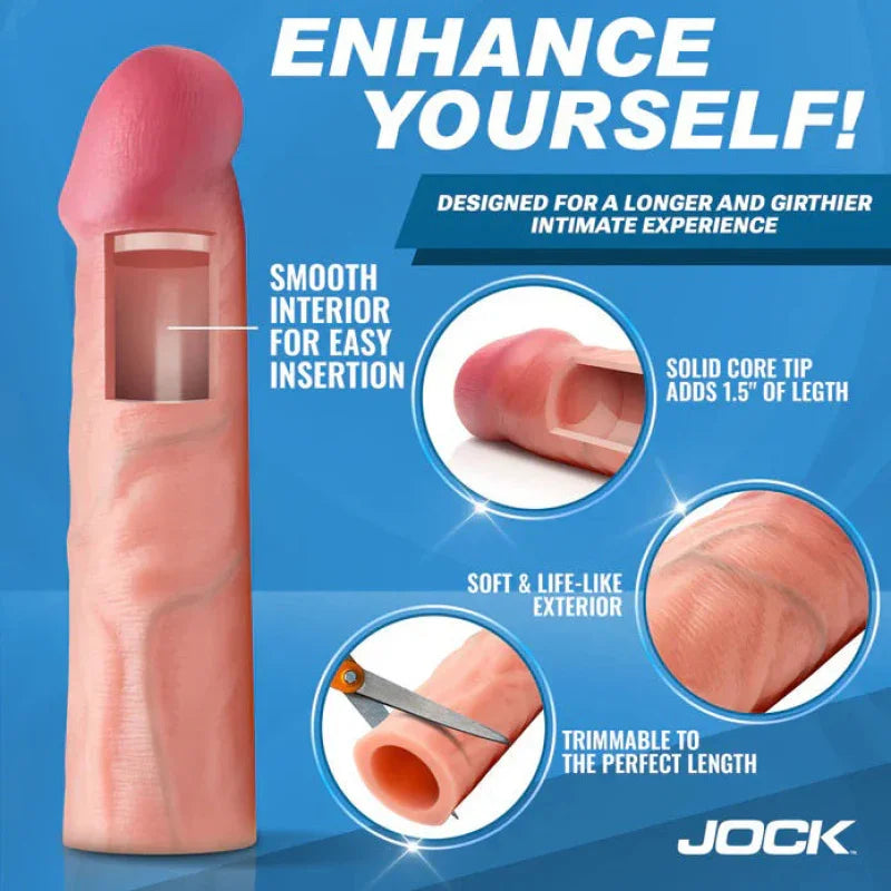 Jock 1.5&quot; Silicone Penis Extension Sleeve - Light - MyPleasure