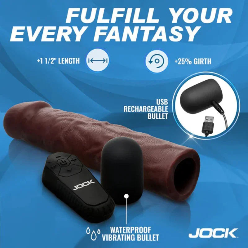 Jock Vibrating Penis Extension with Remote - Dark MyPleasure Jock Vibrating Penis Extension with Remote - Dark MyPleasure