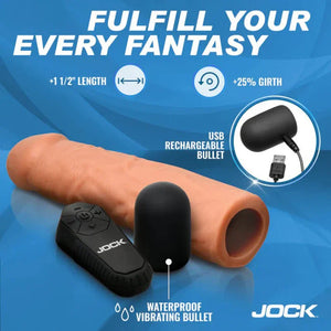 Jock Vibrating Penis Extension with Remote - Medium - MyPleasure
