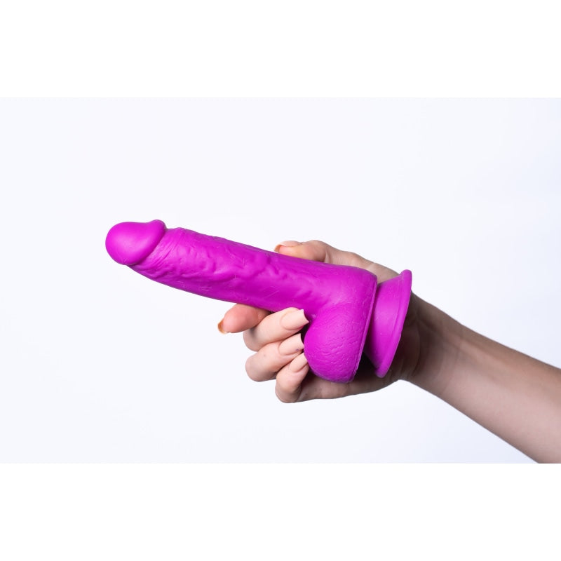 Josi Silicone Realistic Suction Cup Dong - Dark  Purple