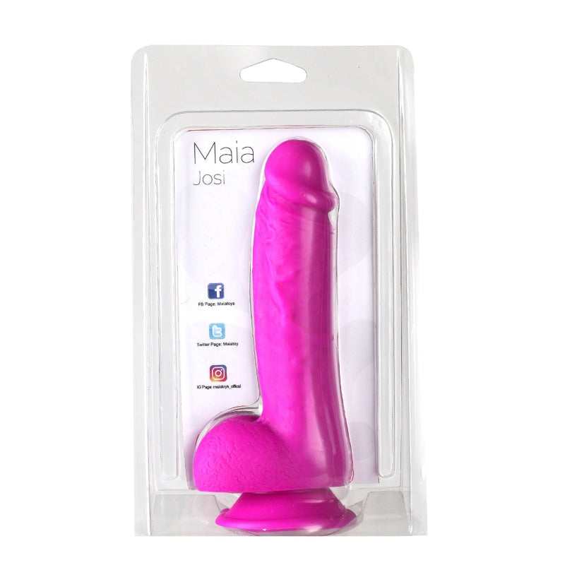 Josi Silicone Realistic Suction Cup Dong - Dark  Purple