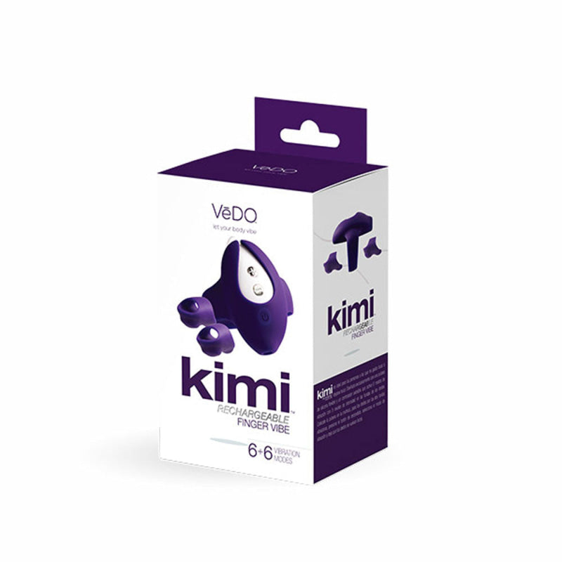 Kimi Rechargeable Dual Finger Vibe With Remote Control - Deep Purple