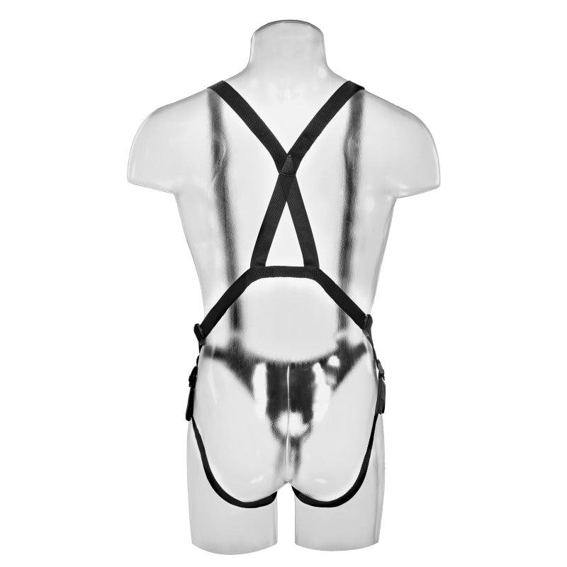King Cock 10" Hollow Strap-on Suspender System -  Flesh