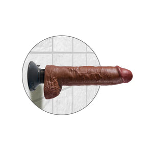 King Cock 10-Inch Vibrating Cock With Balls - Brown - MyPleasure