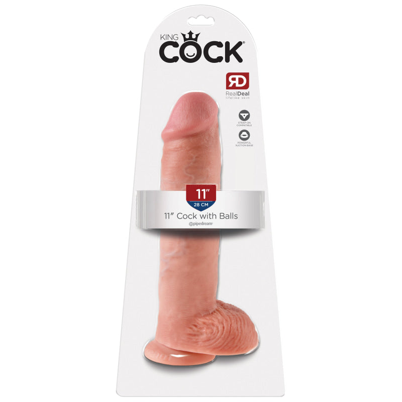 King Cock 11-Inch Cock With Balls - Flesh