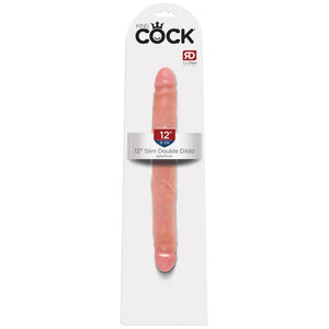 King Cock 12 Inch Slim Double Dildo - Flesh - MyPleasure
