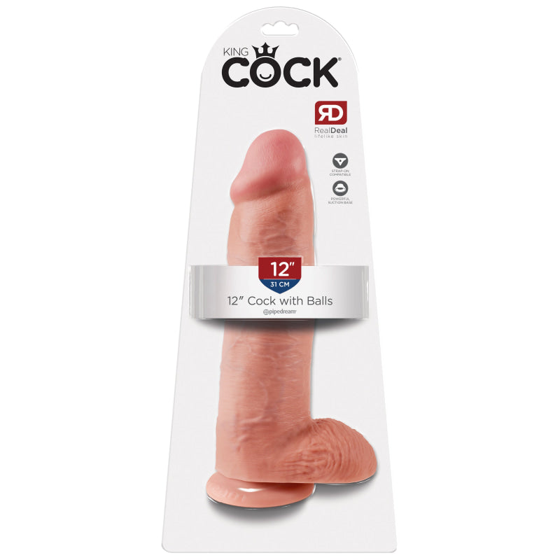 King Cock 12 Inch Cock With Balls - Flesh