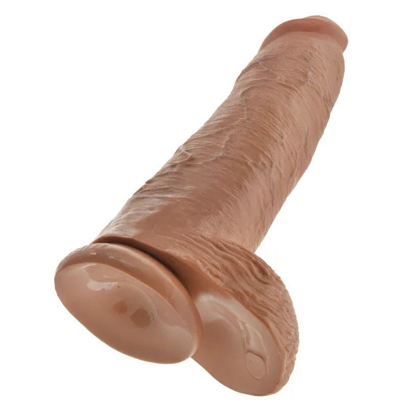 King Cock 12" Cock With Balls - Tan - MyPleasure