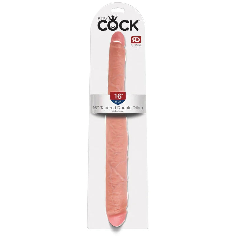 King Cock 16 Inch Tapered Double Dildo - Flesh - MyPleasure