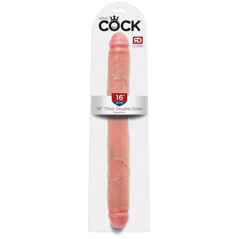 King Cock 16 Inch Thick Double Dildo - Flesh - MyPleasure