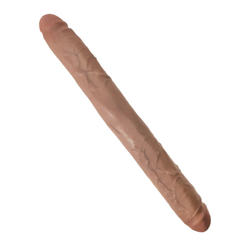 King Cock 16" Thick Double Dildo - Tan - MyPleasure