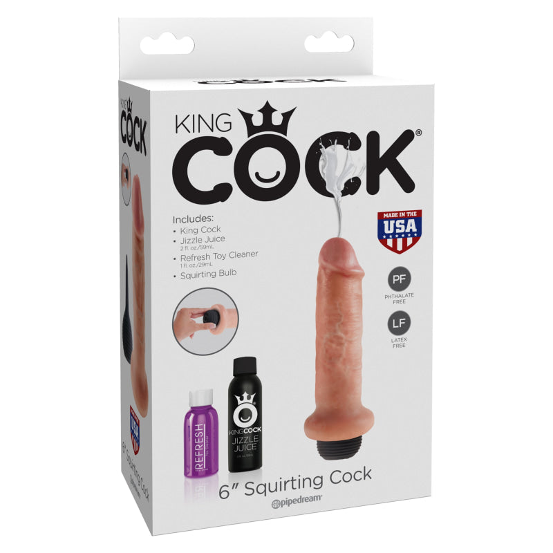 King Cock 6" Squirting Cock - Flesh