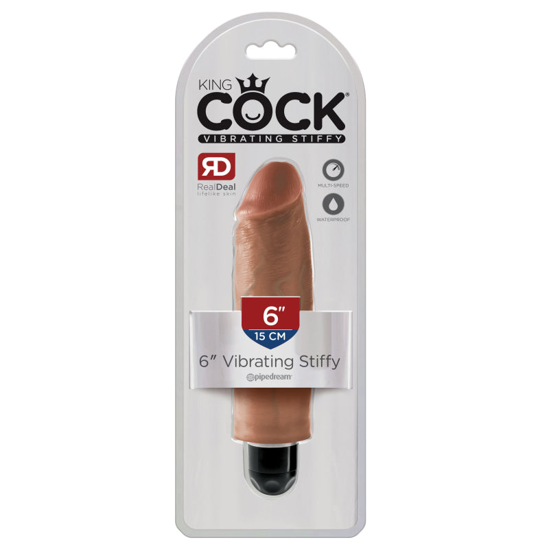 King Cock 6" Vibrating Stiffy - Tan