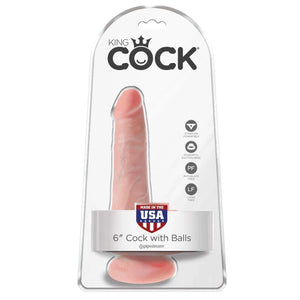 King Cock 6" Cock With Balls - Light - MyPleasure