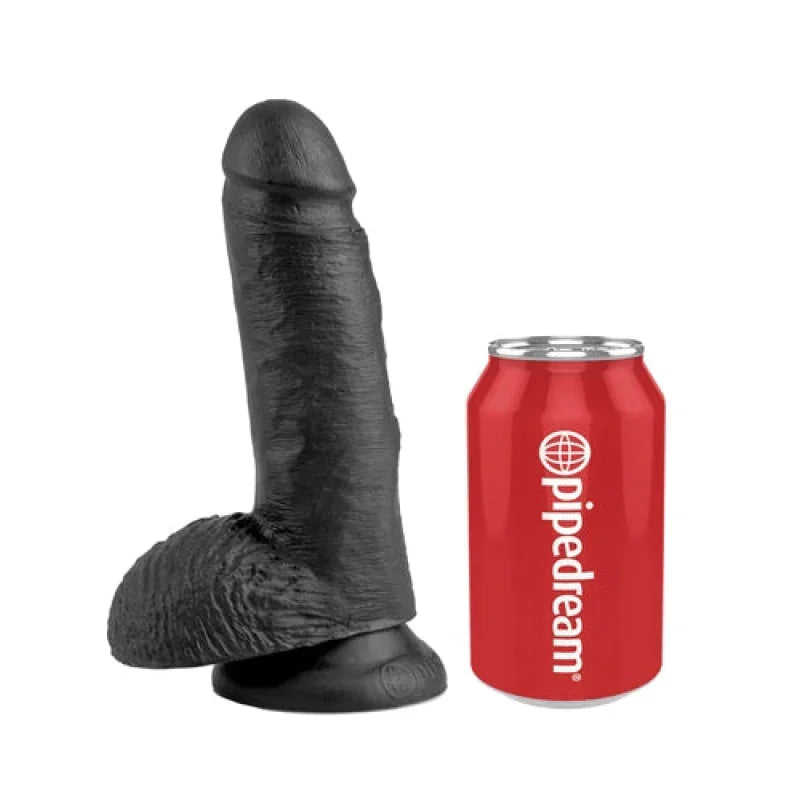 King Cock 7-Inch Cock With Balls - Black - MyPleasure