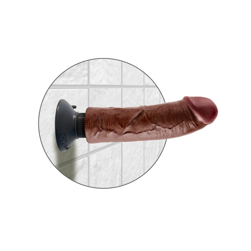 King Cock 8-Inch Vibrating Cock - Brown