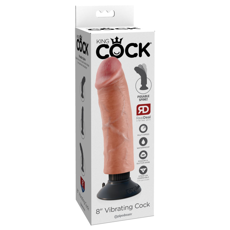 King Cock 8-Inch Vibrating Cock - Light