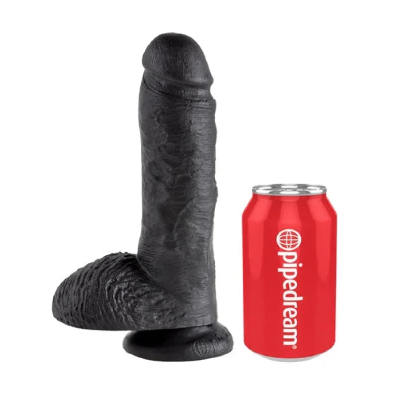 King Cock 8-Inch Cock With Balls - Black - MyPleasure