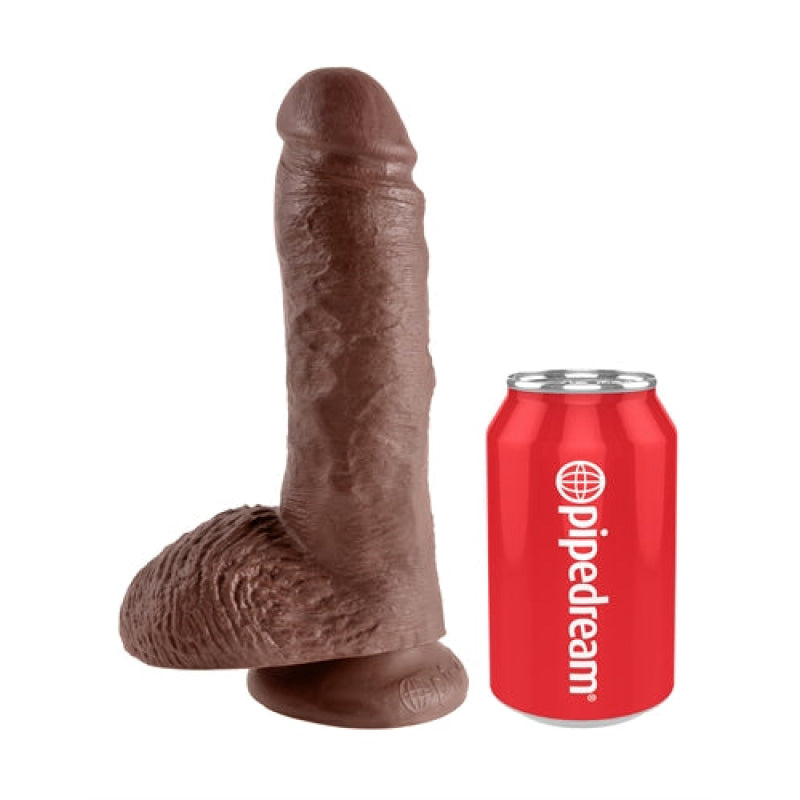 King Cock 8-Inch Cock With Balls - Brown