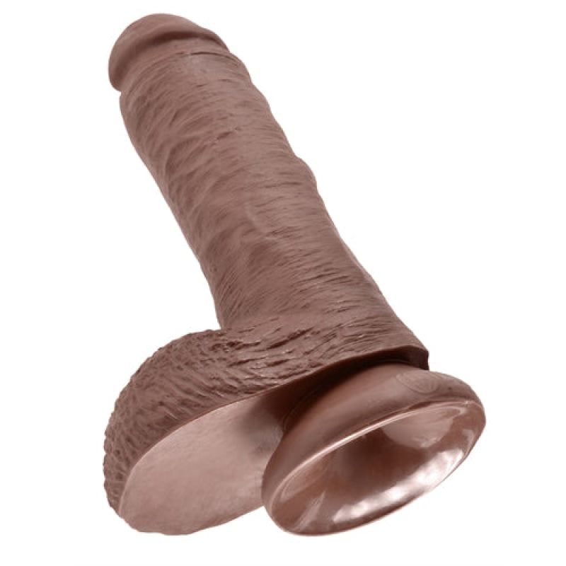 King Cock 8-Inch Cock With Balls - Brown