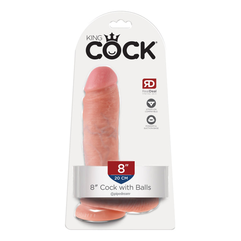 King Cock 8-Inch Cock With Balls - Flesh