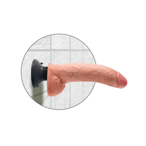 King Cock 9-Inch Vibrating Cock With Balls - Flesh - MyPleasure