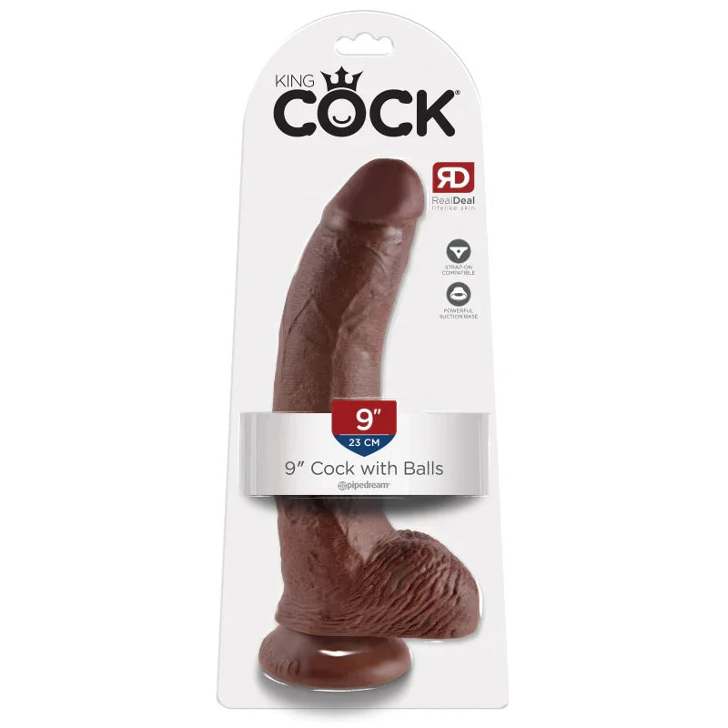 King Cock 9-Inch Cock With Balls - Brown - MyPleasure