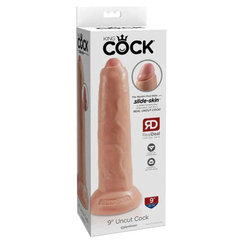 King Cock 9" Uncut - Flesh - MyPleasure