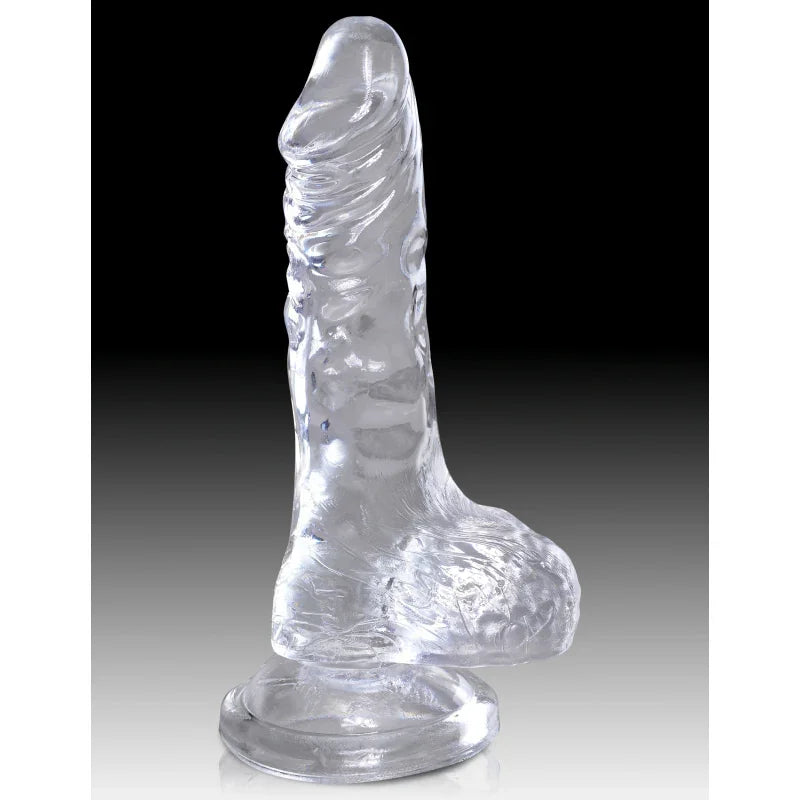 King Cock Clear 4" Cock With Balls - MyPleasure