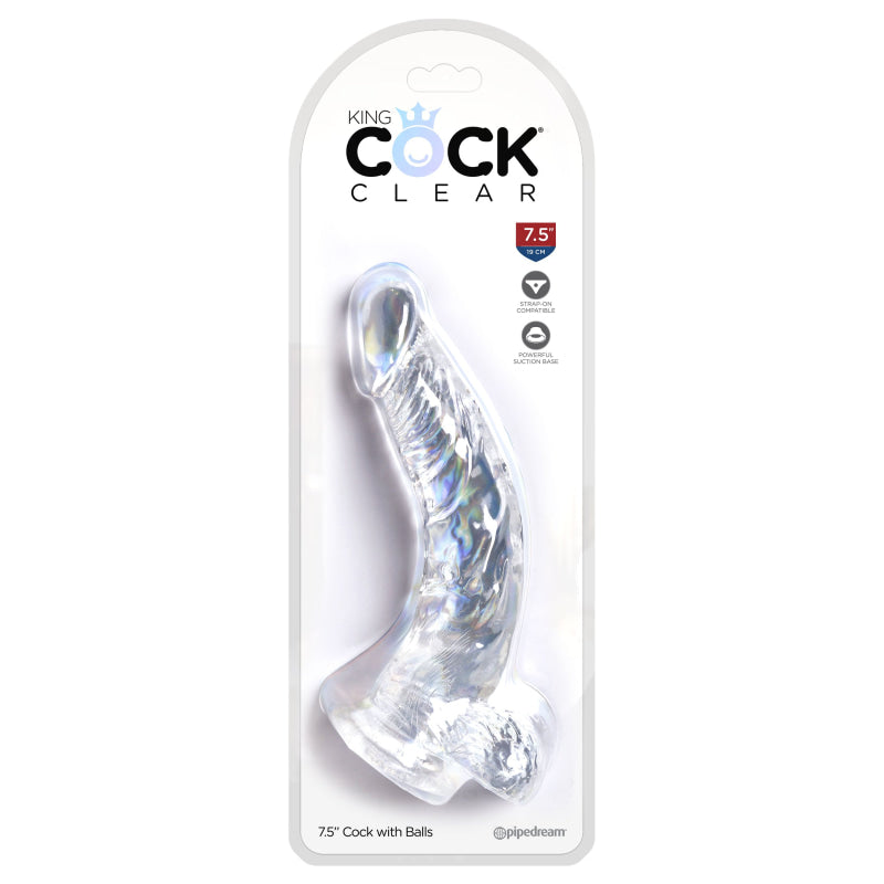 King Cock Clear 7.5" Cock With Balls