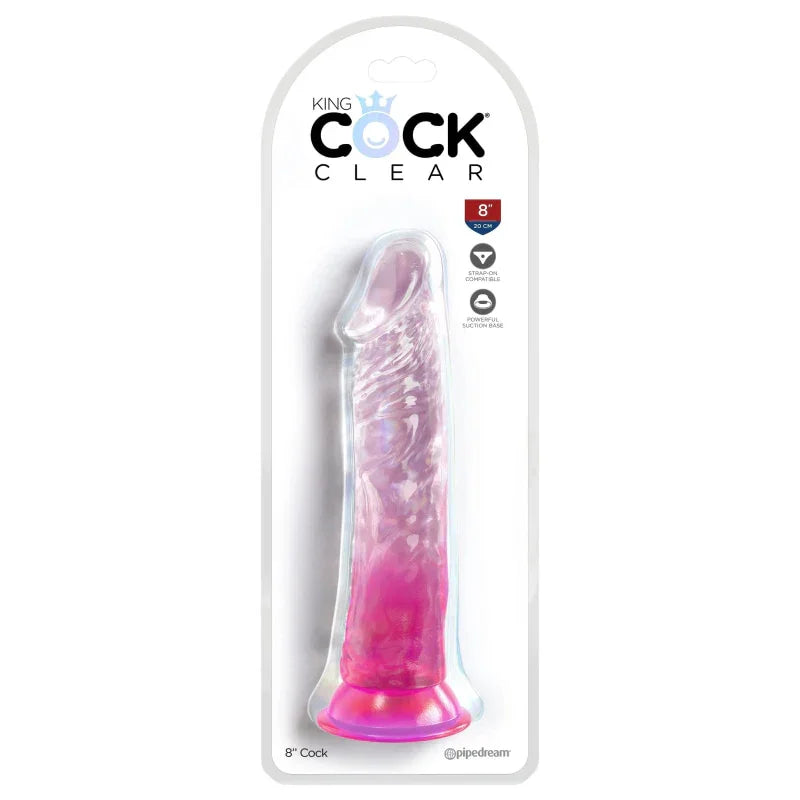 King Cock Clear 8 Inch - Pink - MyPleasure