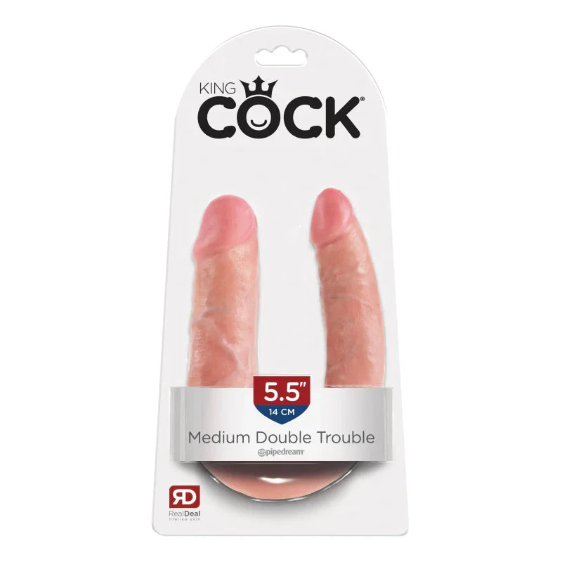 King Cock Double Trouble - Medium - Flesh - MyPleasure