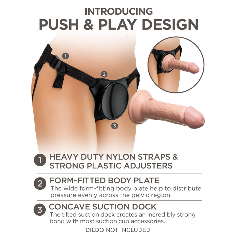 King Cock Elite Beginner's Body Dock Strap-on  Harness - Black