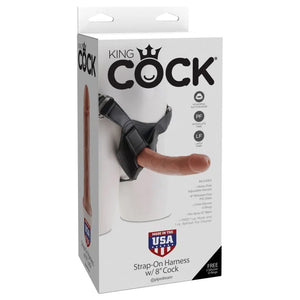 King Cock Strap-on Harness With 8" Cock - Tan - MyPleasure