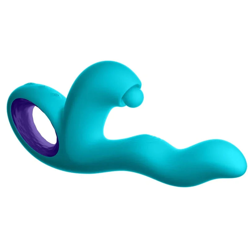 Klio Triple Action Thumping Rabbit Vibrator - Turquoise - MyPleasure