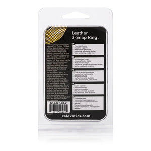 Leather Black 3-Snap Ring - MyPleasure