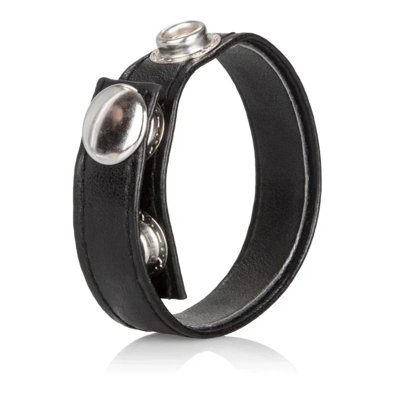 Leather Black 3-Snap Ring - MyPleasure