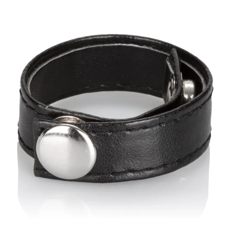 Leather Black 3-Snap Ring - MyPleasure