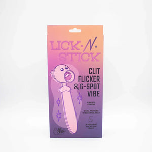Lick n' Stick Clit Flicker and G-Spot Vibrator - Pink - MyPleasure