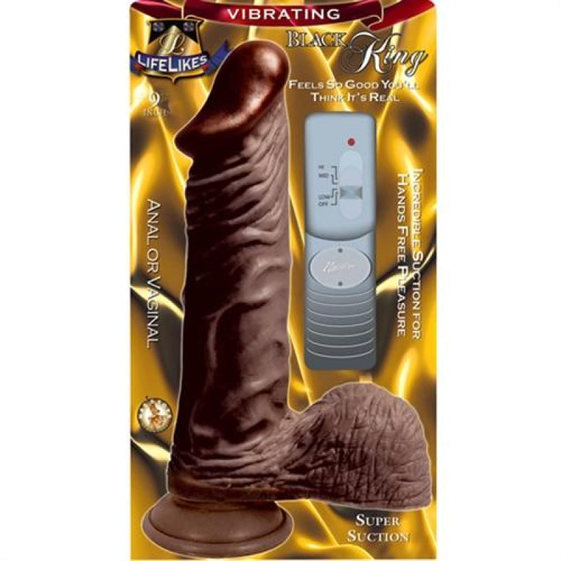 Lifelike Vibrating Black King 9"