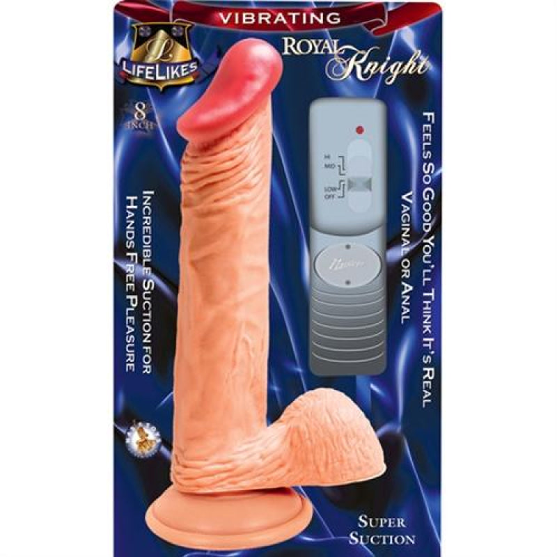 Lifelike Vibrating Flesh Royal Knight 8"