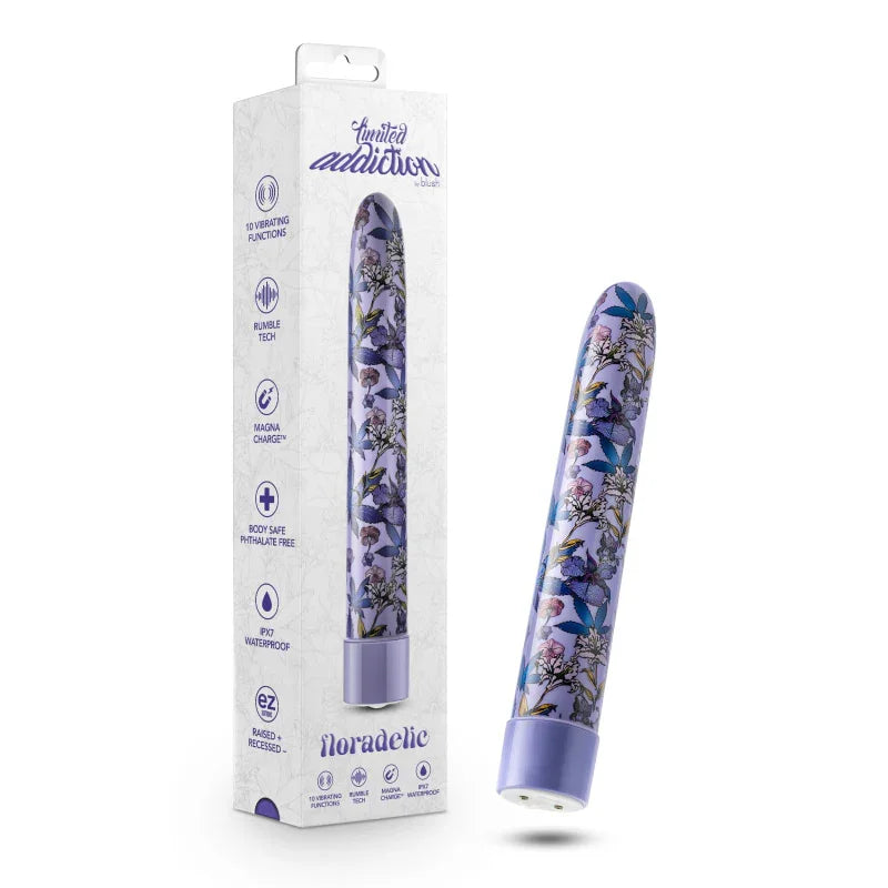 Limited Addiction - Floradelic - 7 Inch Rechargeable Vibe - Purple - MyPleasure