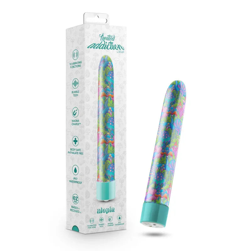 Limited Addiction - Utopia - 7 Inch Rechargeable Vibe - Aqua - MyPleasure