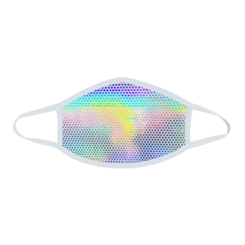 Liquid Party Pure Holographic White Dust Mask With Silver Trim - Safety Mask