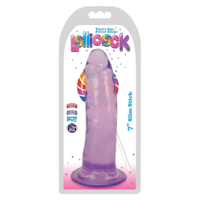 Lollicock 7 Inch Slim Stick - Grape - MyPleasure